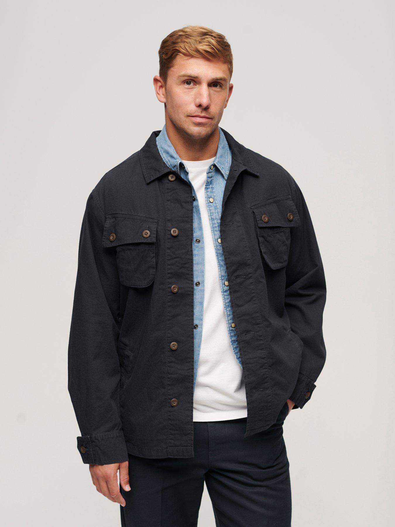 Superdry Military Overshirt Jacket - Navy | Very.co.uk