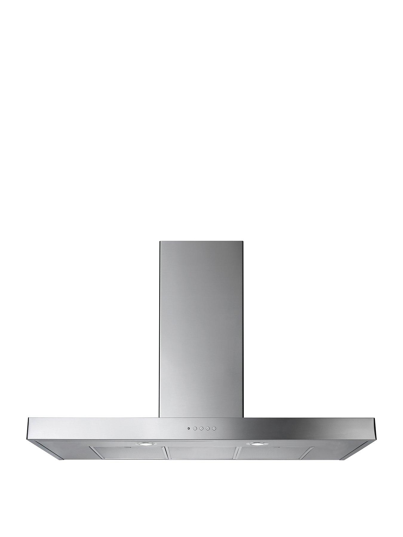 undefined UNBHDS90SS Flat Stainless Steel 90cm Wide Chimney Cooker Hood