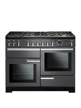Product photograph of Rangemaster Professional Deluxe Pdl110dffsl C 110cm Dual Fuel Range Cooker - Slate - A A Rated from very.co.uk