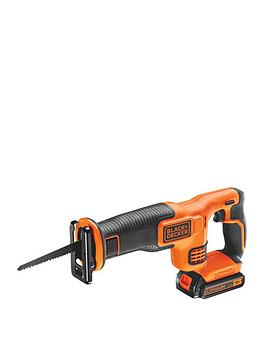 Product photograph of Black Decker 18v Recip Saw 1x 1 5ah Battery 1 Blade 400ma Charger Carton from very.co.uk
