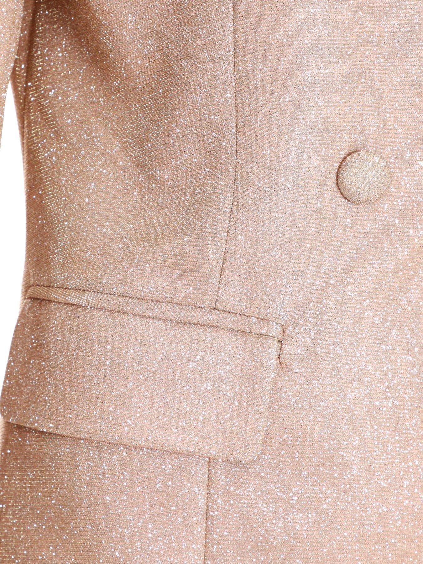 Quiz Glitter Woven Blazer Gold Very.co.uk