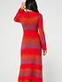  image of v-by-very-maxi-knitted-stripe-dress-multi
