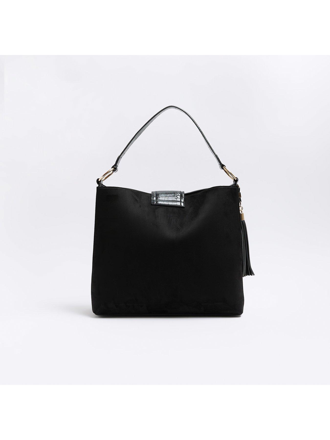 Black slouch bag river island online