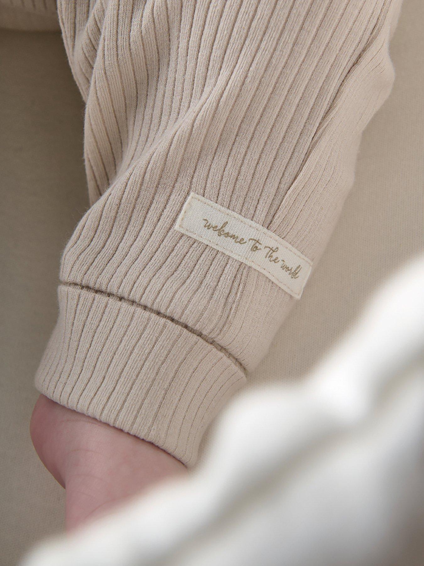 Mamas & Papas Unisex Baby Ribbed Romper Grey Very.co.uk