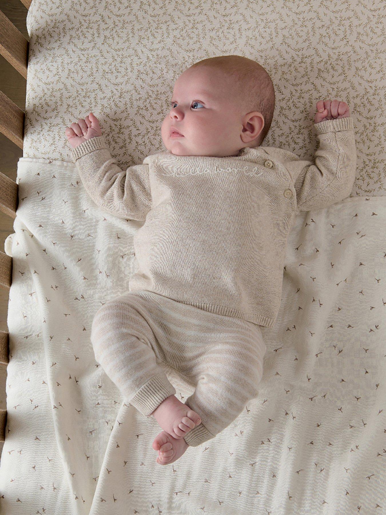 undefined Unisex Baby 2 Piece Hello World Knitted Set - White