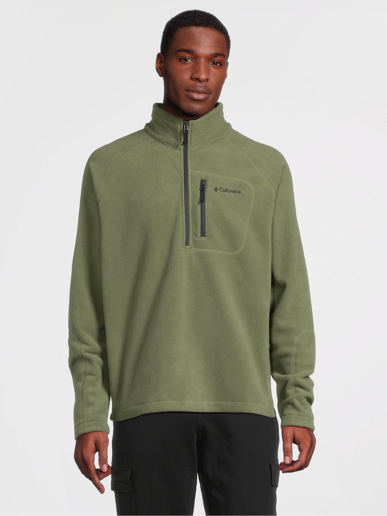 Green half zip online fleece