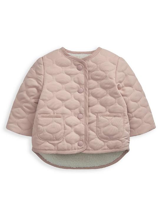 front image of mamas-papas-baby-girls-quilted-jacket-pink