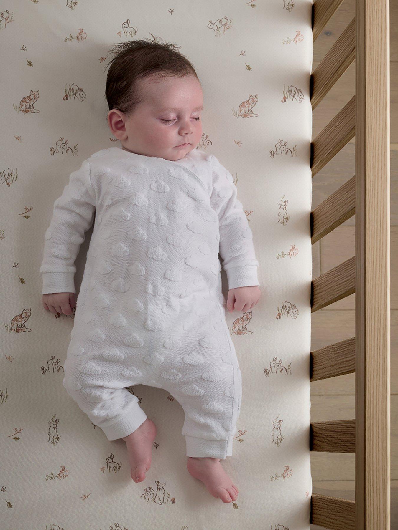 undefined Unisex Baby Cloud Jacquard Wrap Romper - White