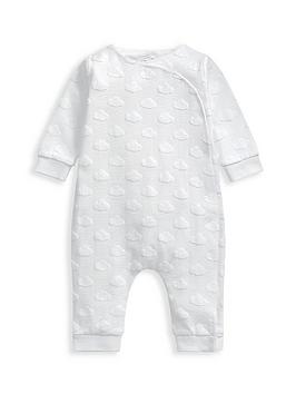 mamas & papas unisex baby cloud jacquard wrap romper - white, white, size age: up to 1 month