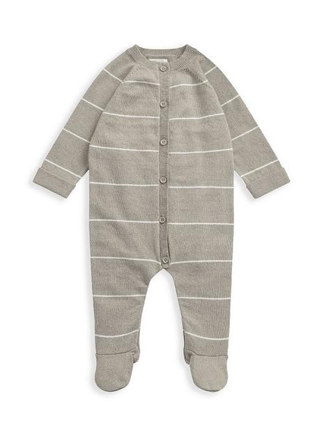 mamas-papas-unisex-baby-stripe-knit-sleepsuit-brown