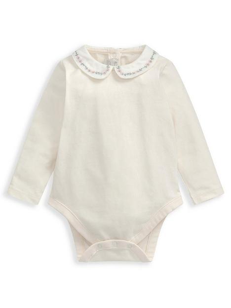 mamas-papas-baby-girls-embroidered-collar-bodysuit-cream