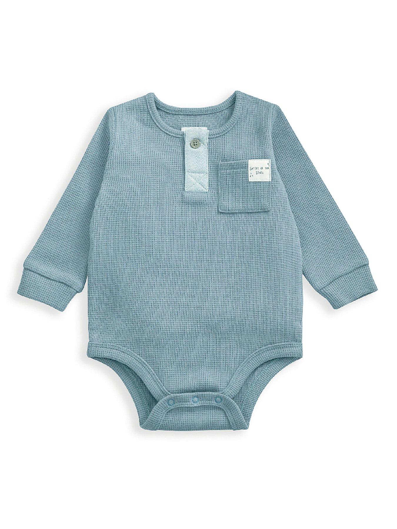 mamas-papas-baby-boys-waffle-bodysuit-blue