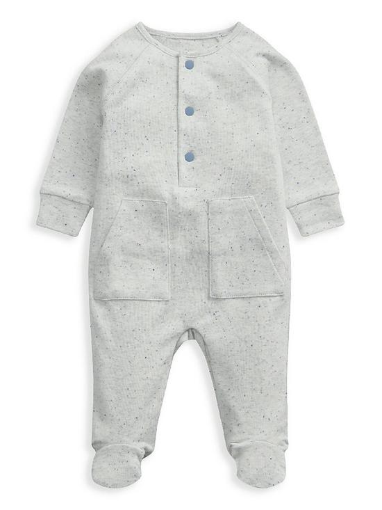 front image of mamas-papas-baby-boys-speckle-jersey-sleepsuit-sand