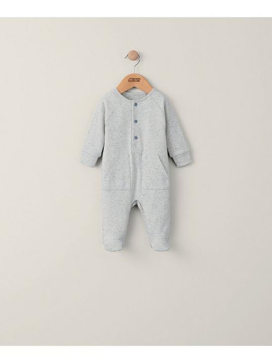 stillFront image of mamas-papas-baby-boys-speckle-jersey-sleepsuit-sand