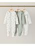  image of mamas-papas-baby-boys-3-pack-life-of-a-cowboy-sleepsuits-sand