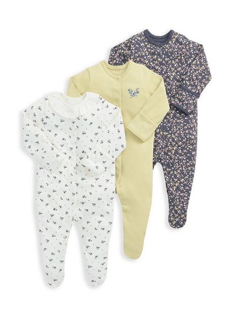 mamas-papas-baby-girls-3-pack-midnight-garden-sleepsuits-blue