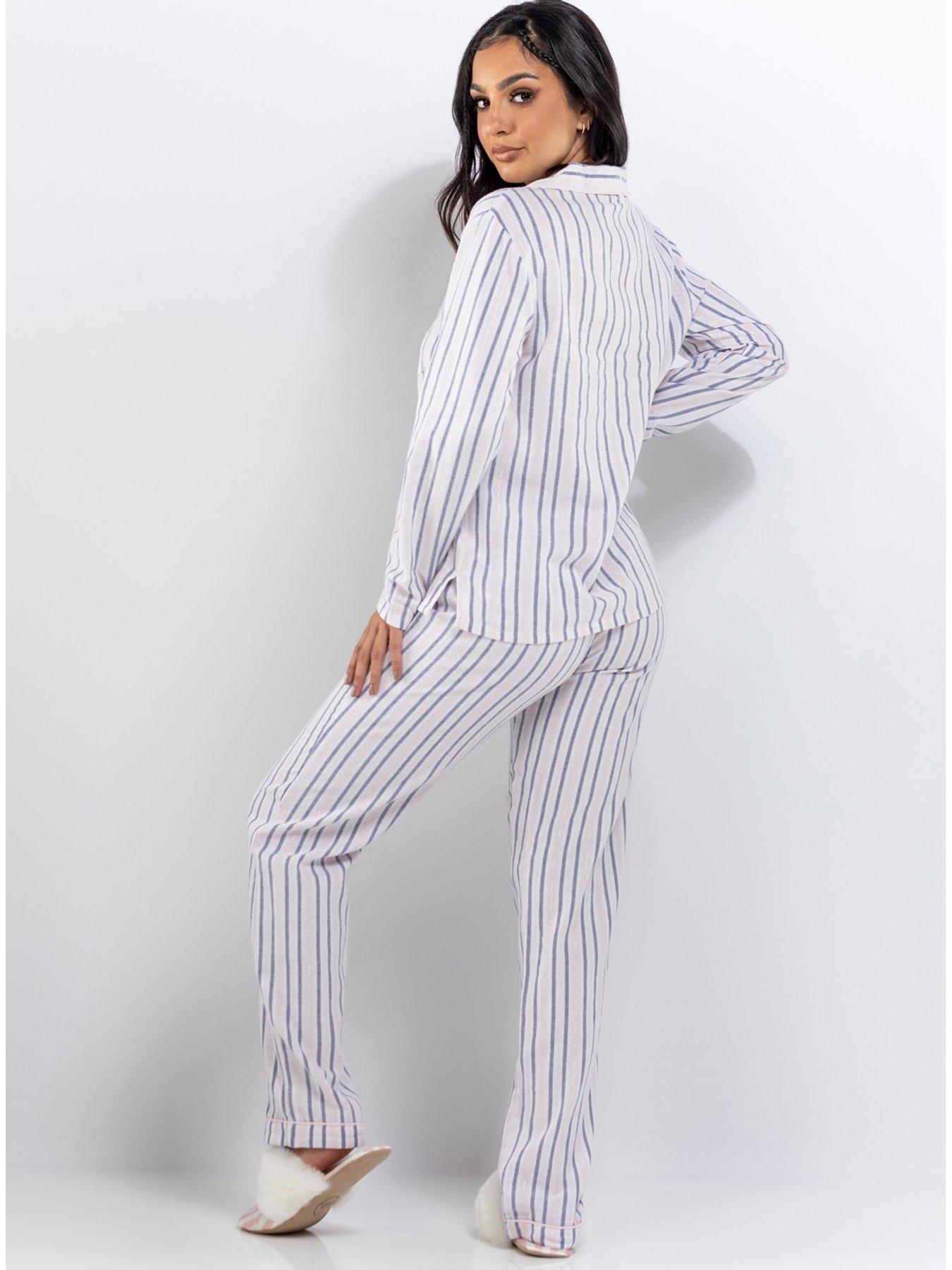 Image 2 of 6 of Boux Avenue Preppy Stripe Pj In A Bag - Pink Mix