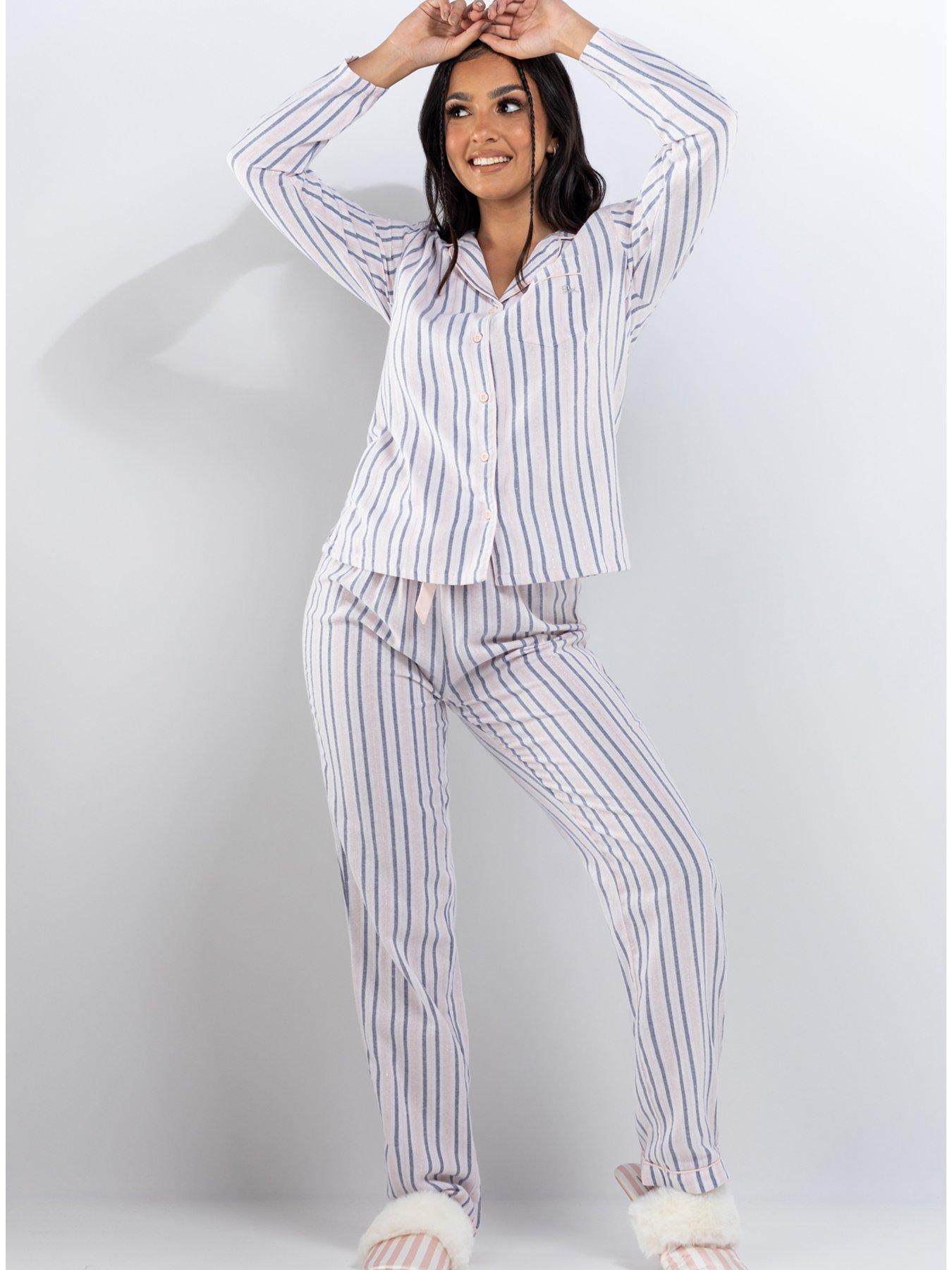 Image 3 of 6 of Boux Avenue Preppy Stripe Pj In A Bag - Pink Mix