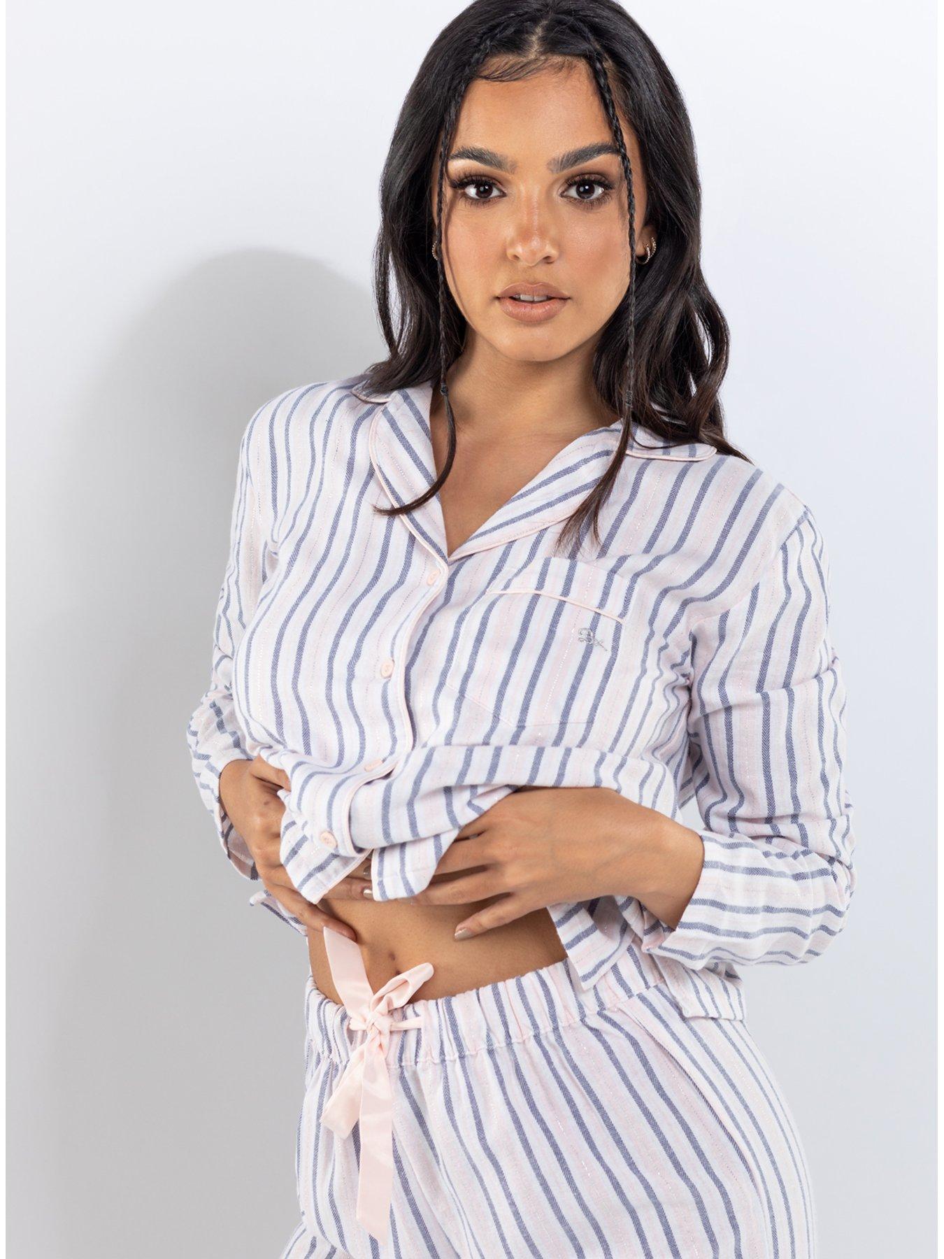 Image 4 of 6 of Boux Avenue Preppy Stripe Pj In A Bag - Pink Mix