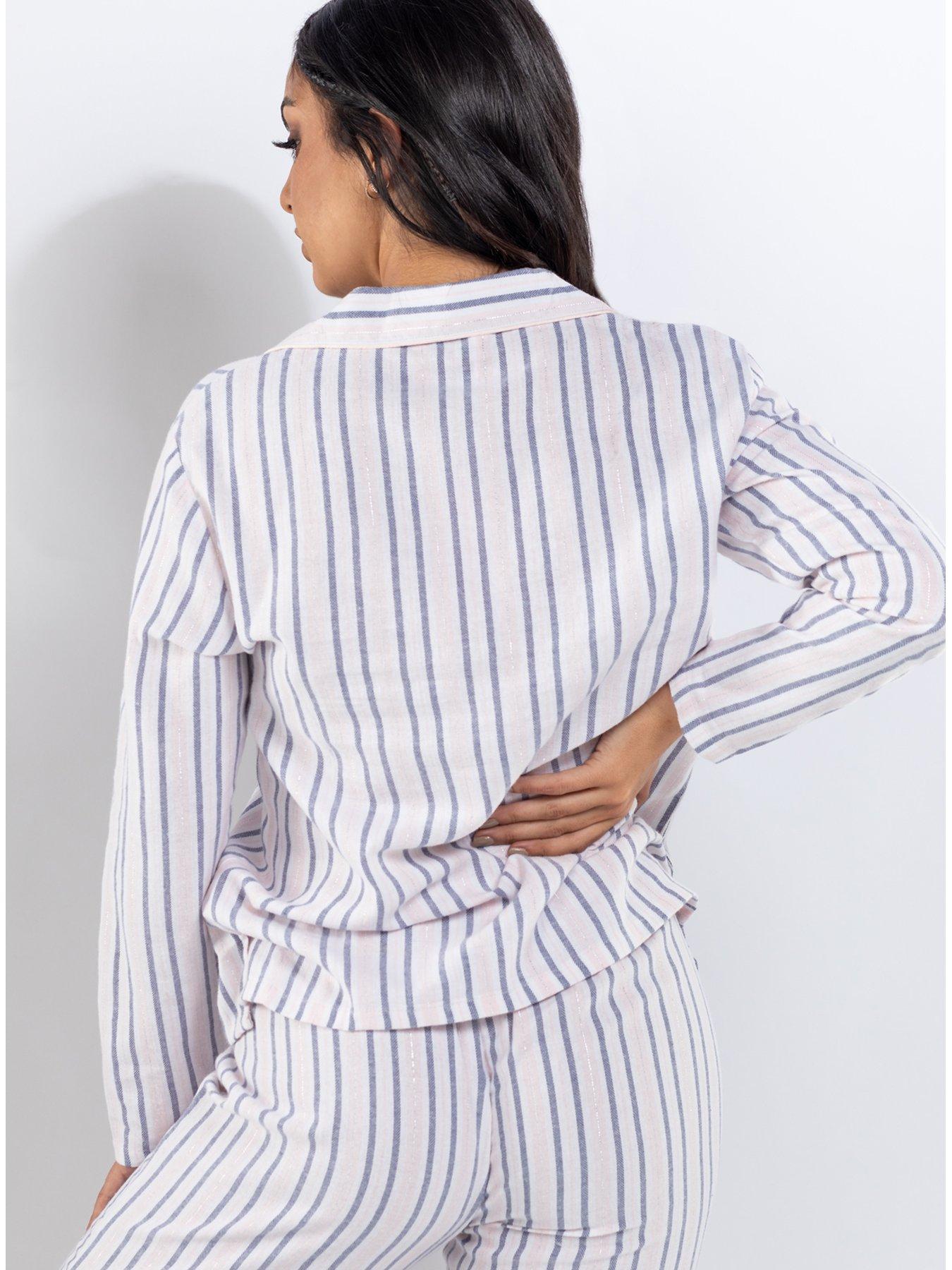 Image 5 of 6 of Boux Avenue Preppy Stripe Pj In A Bag - Pink Mix
