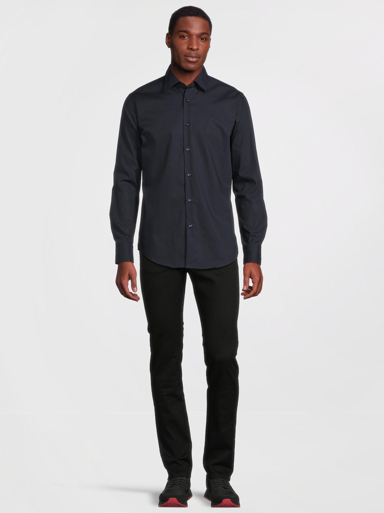 Image 3 of 5 of BOSS Kent Long Sleeve Shirt - Dark Blue