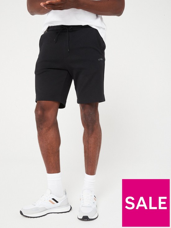 front image of boss-headlo-curved-jersey-shorts