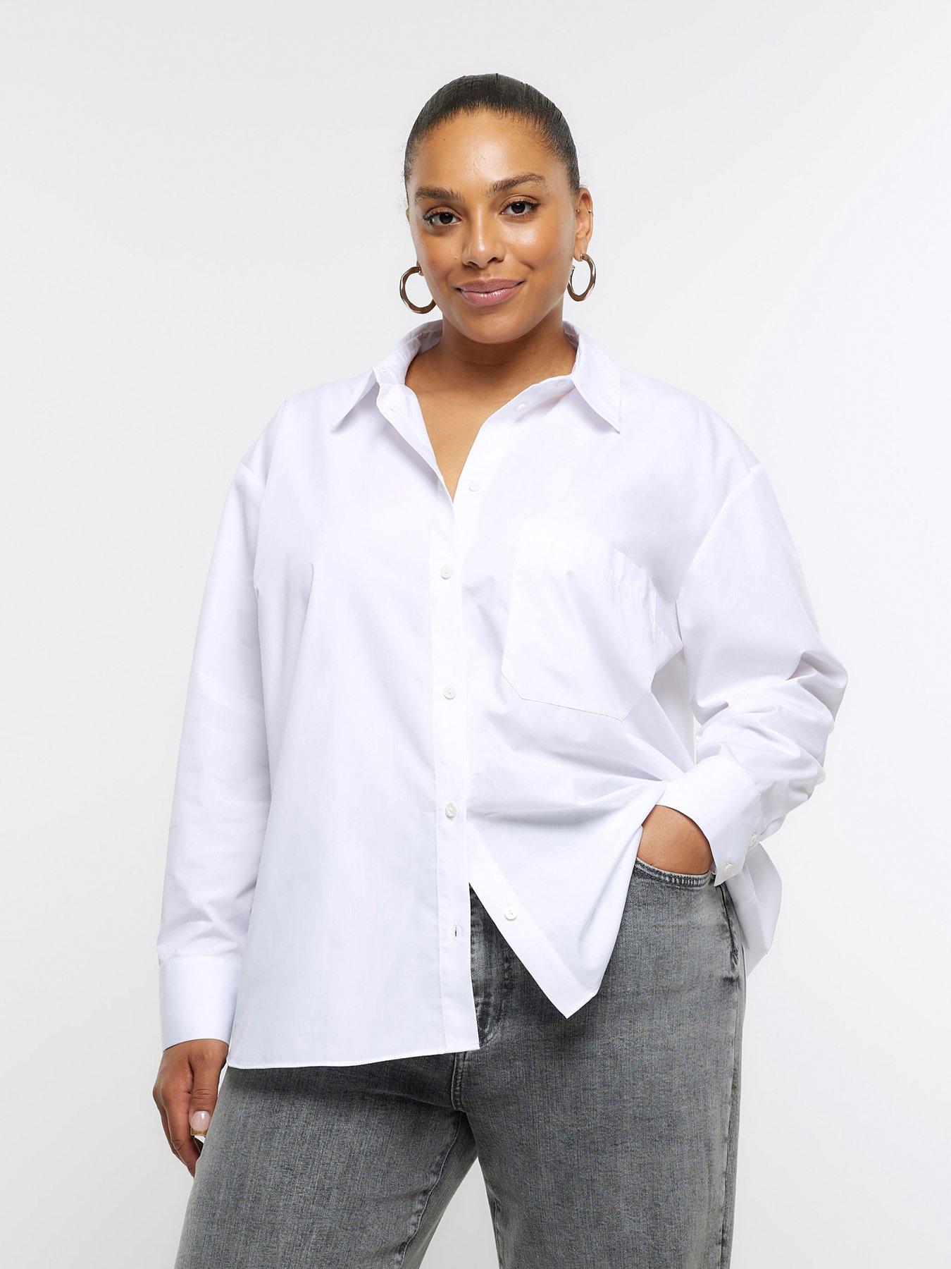 plus size white shirt uk