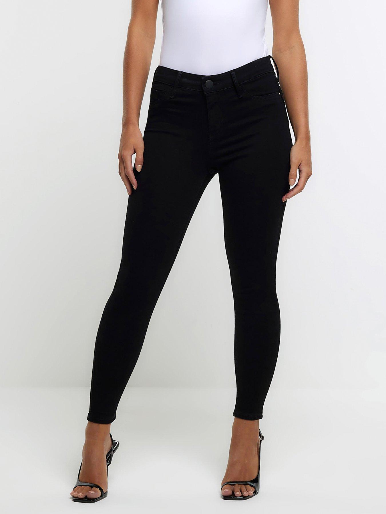 River Island PETITE SCULPT COATED JEANS - Black