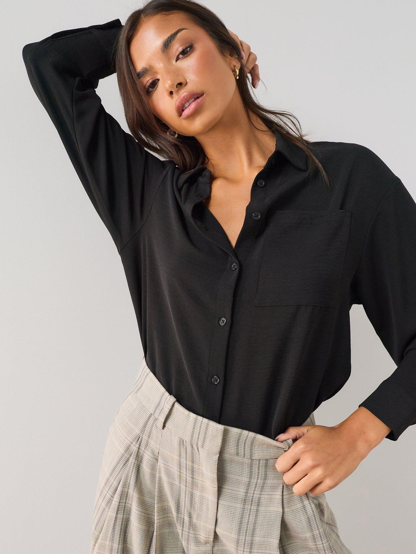 The Very Collection Oversized Boyfriend Shirt - Black