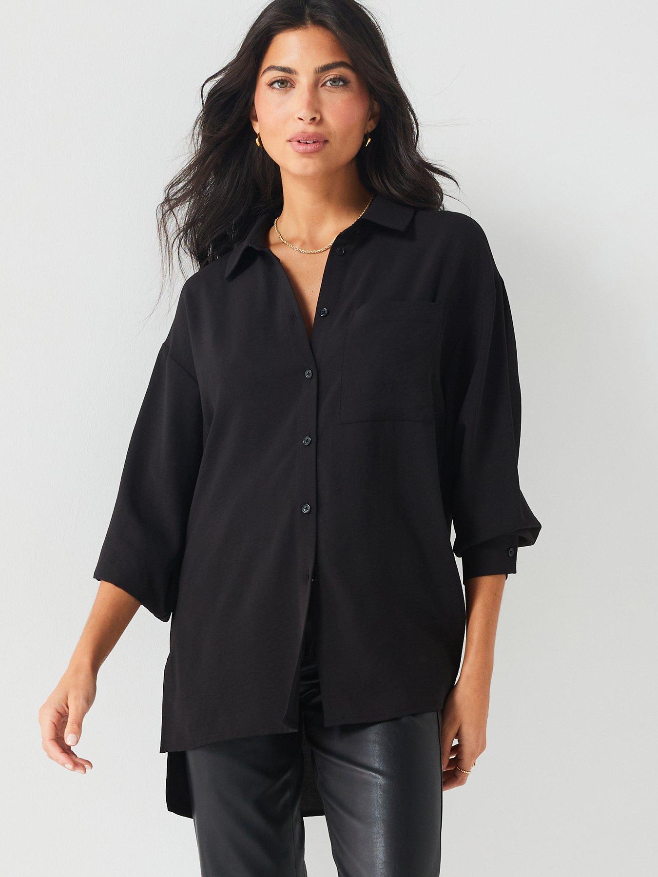 The Very Collection Oversized Boyfriend Shirt - Black
