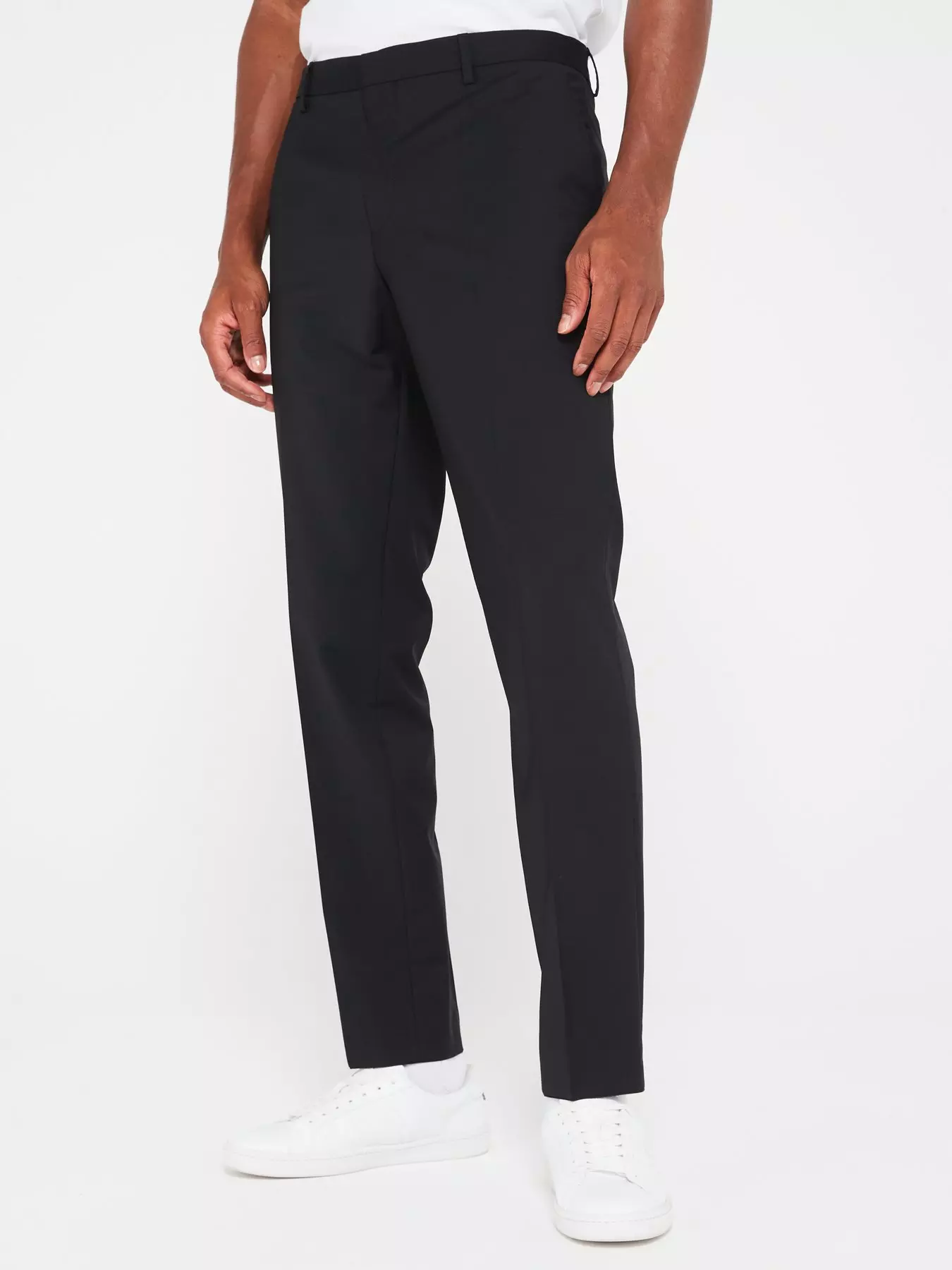Slim fit B-91 Formal Black Textured Trousers - Texa