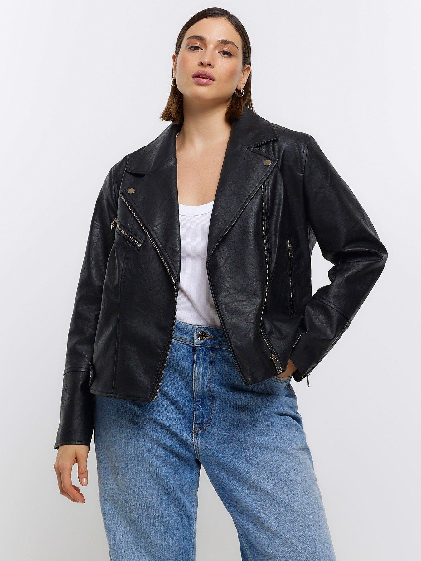 Faux leather shop jacket size 18