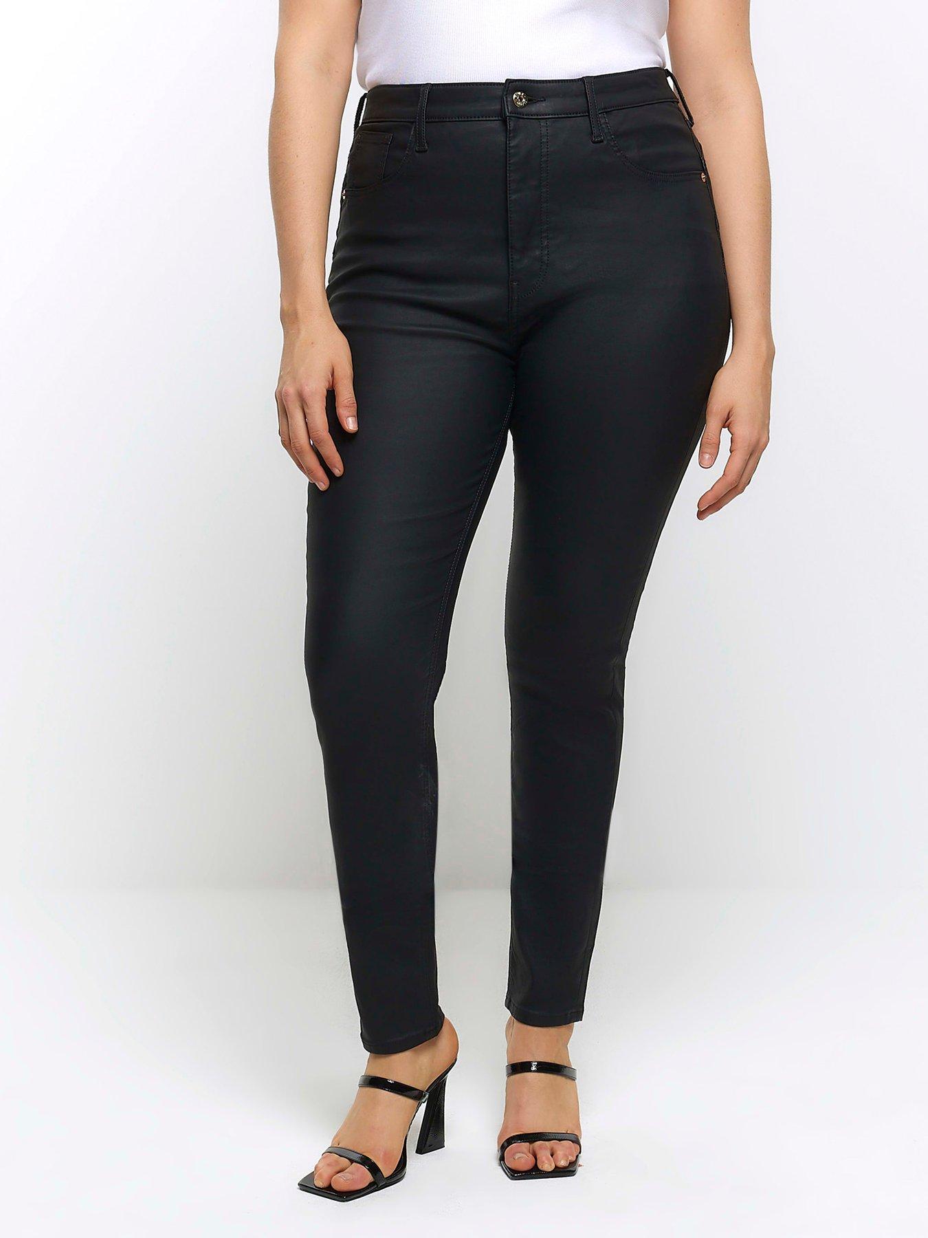 Plus size hot sale coated jeans