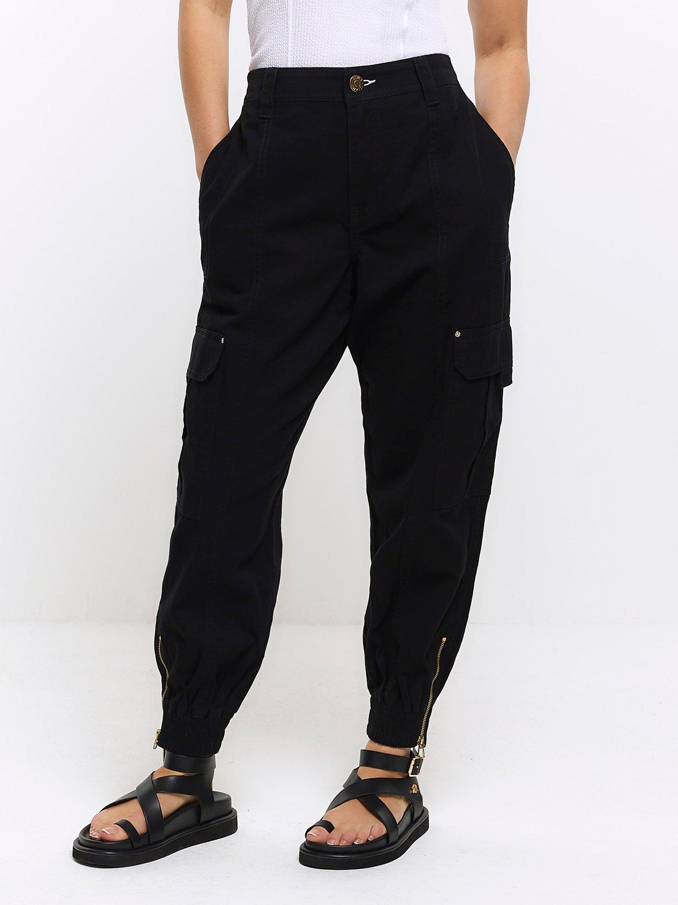 River island black cargo 2024 pants