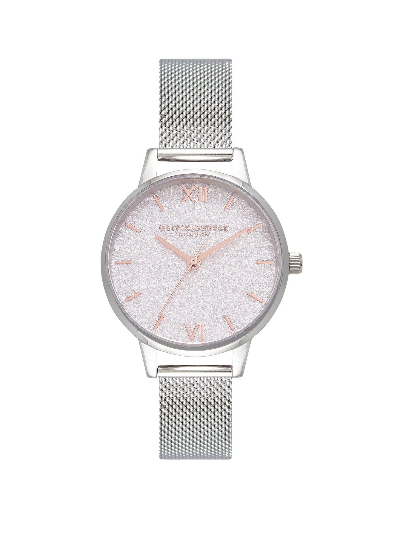 Product photograph of Olivia Burton Sparkle Dial Milanese Strap from very.co.uk