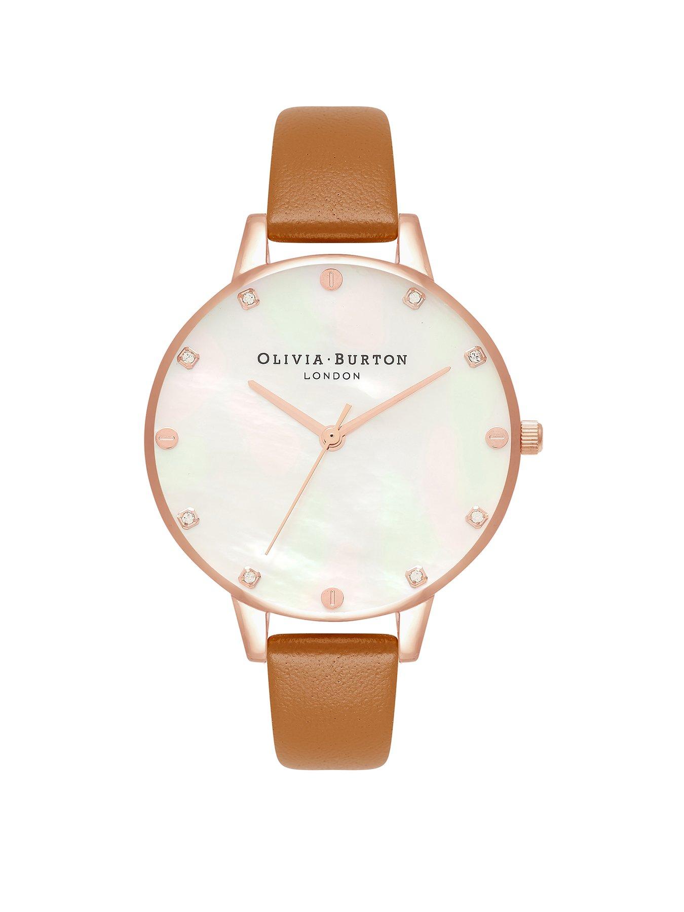 Product photograph of Olivia Burton Tan Strap Watch from very.co.uk