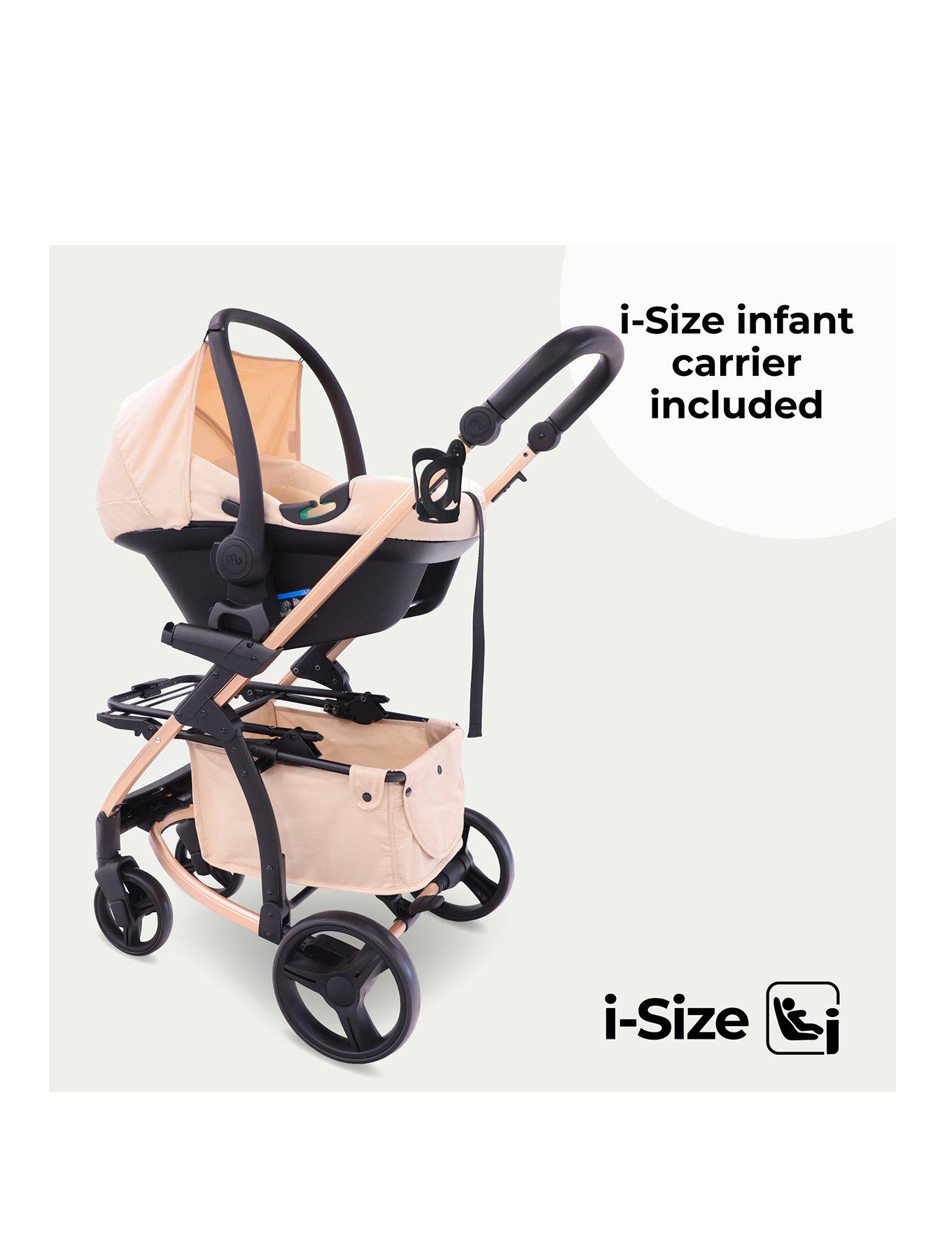 My babiie mb200 rose gold grey melange top travel system