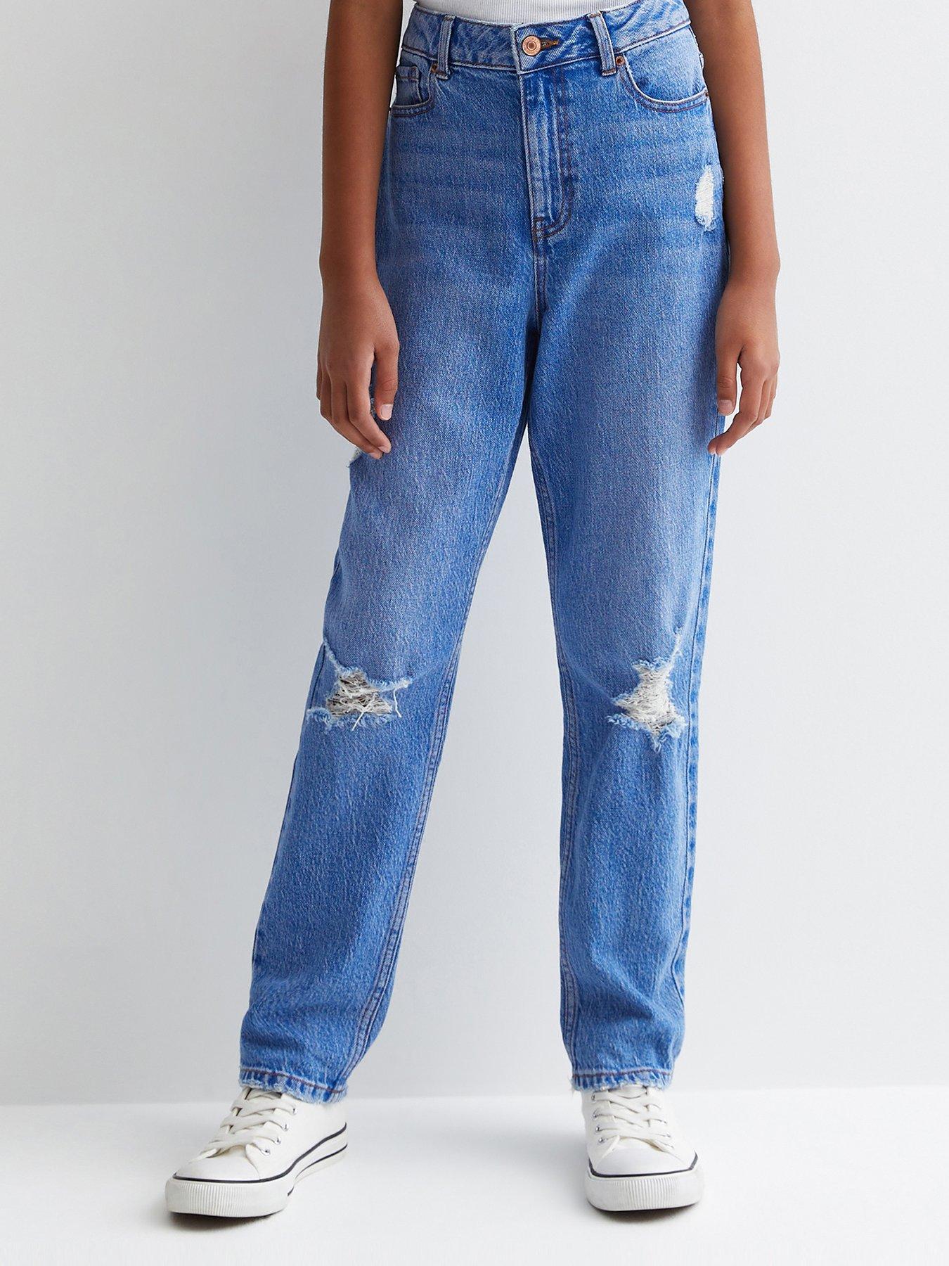 new-look-915-girls-bright-blue-ripped-slim-fit-tori-mom-jeans