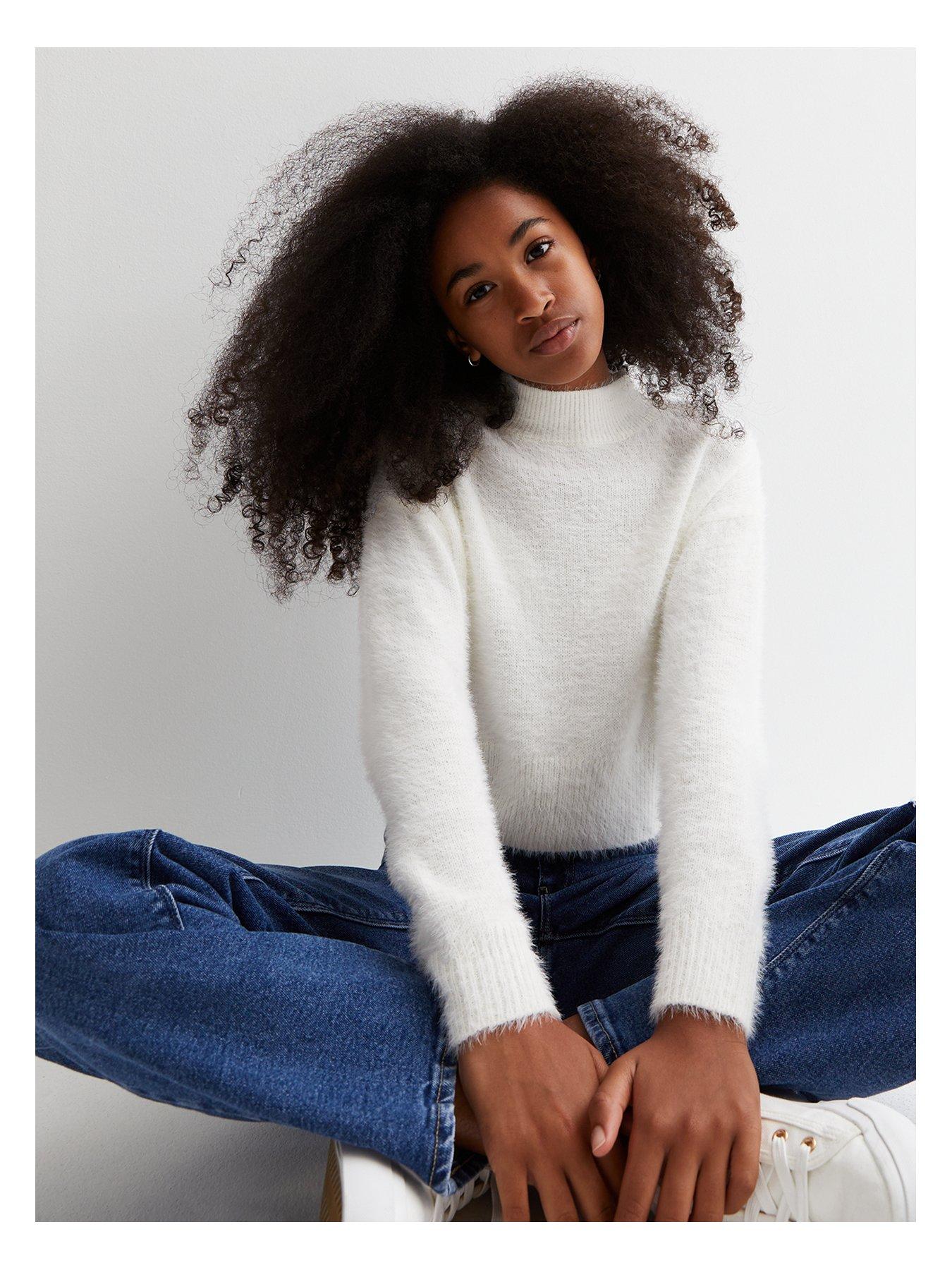 Fluffy jumper new on sale look