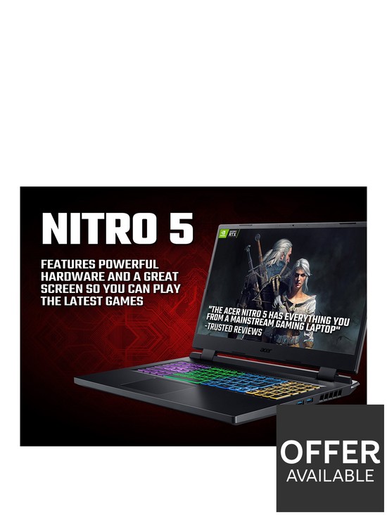 stillFront image of acer-nitro-5-gaming-laptop-173in-fhd-144hz-rtx-4050-intel-core-i5-16gb-ram-1tb-pcie-nvme-ssd