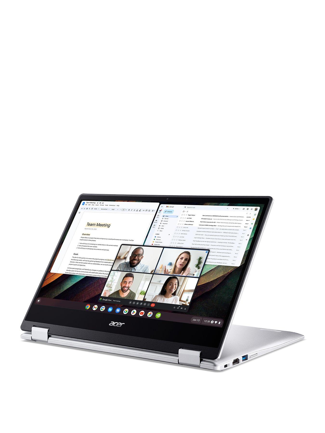 Image 2 of 8 of Acer Chromebook Spin 314 Laptop - 14in HD Touchscreen,&nbsp;Intel Celeron, 4GB RAM,&nbsp;128GB SSD - Silver