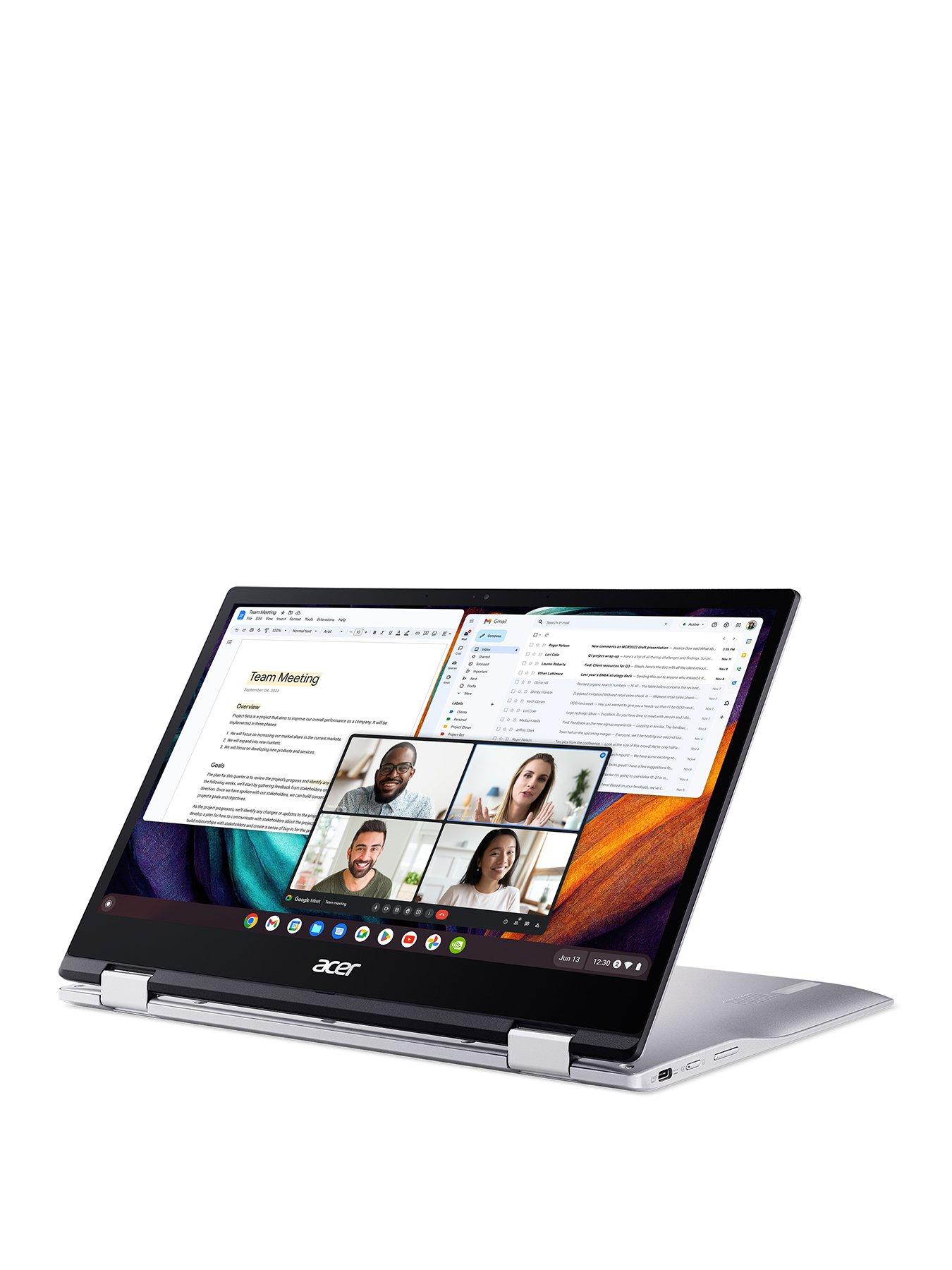 Image 2 of 8 of Acer Chromebook Spin 513 - 13.3in FHD Touchscreen,&nbsp;Qualcomm Snapdragon, 8GB RAM,&nbsp;64GB SSD - Silver