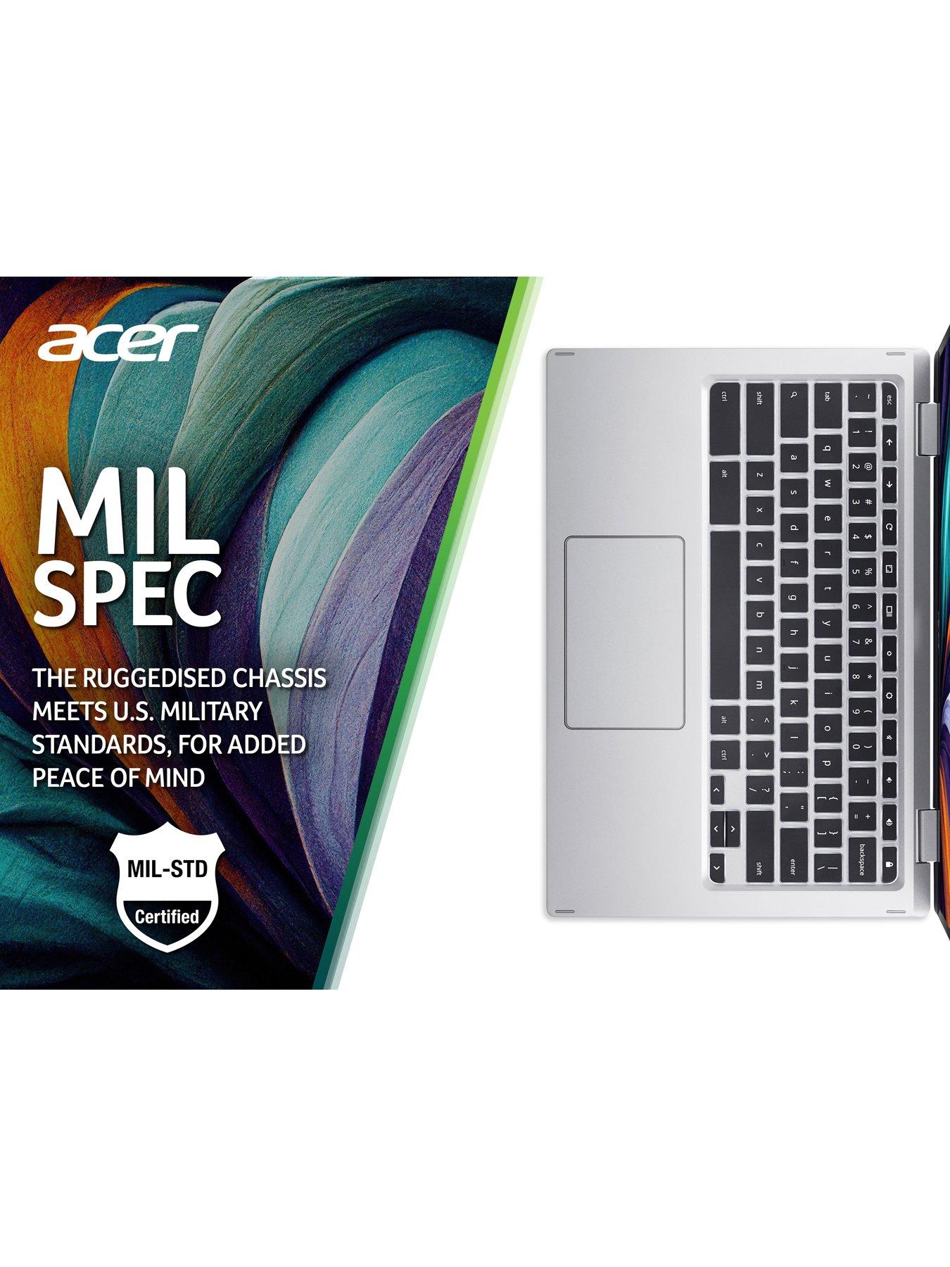 Image 6 of 8 of Acer Chromebook Spin 513 - 13.3in FHD Touchscreen,&nbsp;Qualcomm Snapdragon, 8GB RAM,&nbsp;64GB SSD - Silver