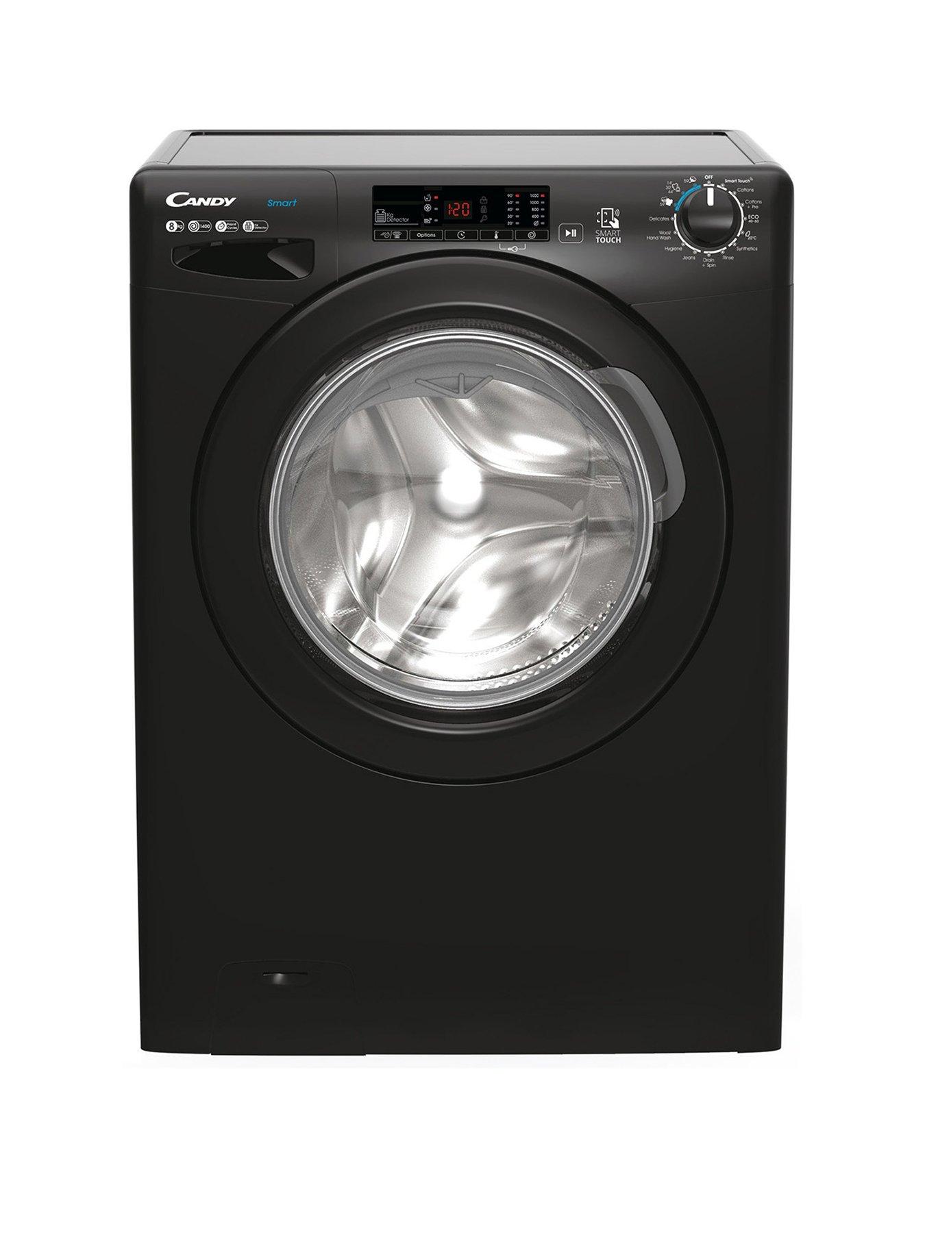 Product photograph of Candy Cs148twbb4 8kg Load 1400 Spin Washing Machine - Black from very.co.uk