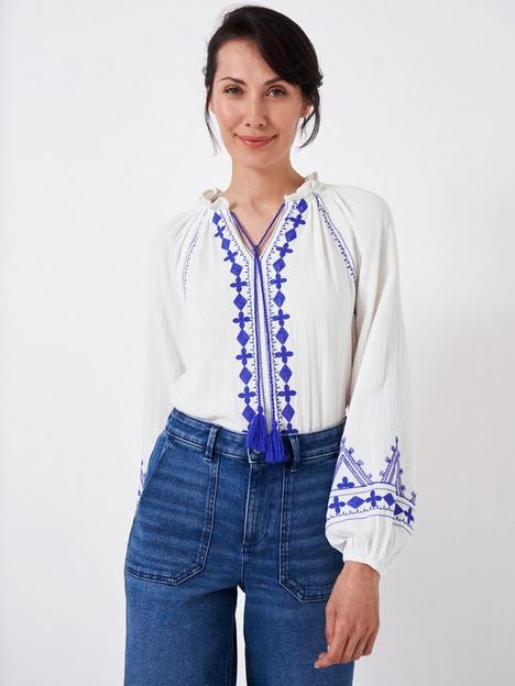 crew-clothing-bianca-embroidered-top-multi
