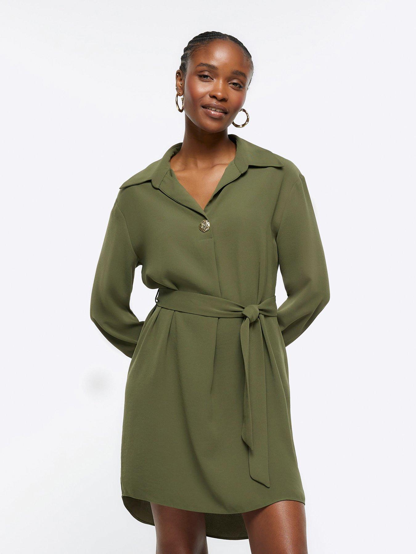 Khaki utility shirt store dress