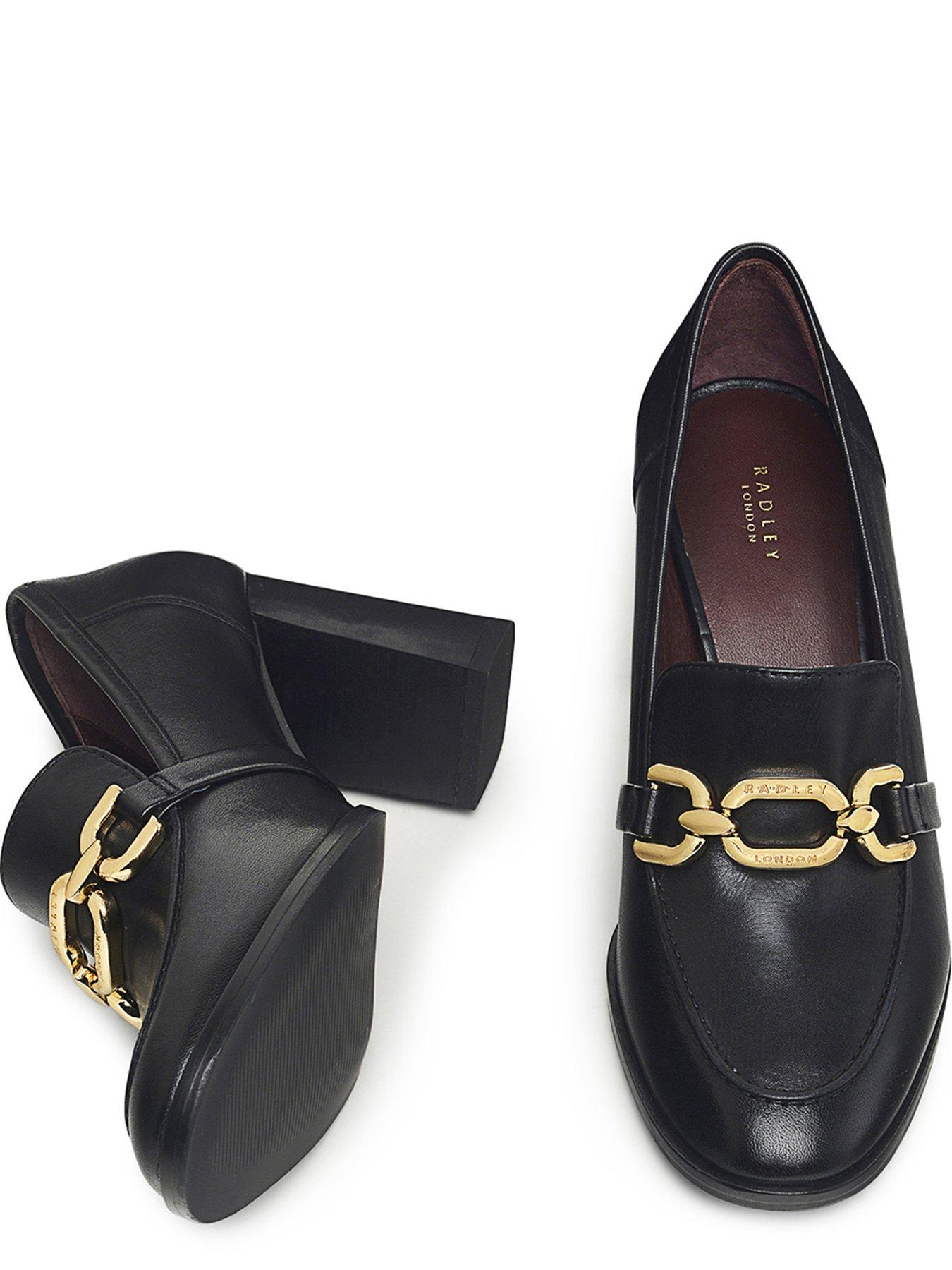 Radley Chunky Chain Heeled Loafer - Black | Very.co.uk