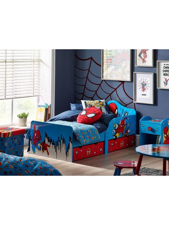 front image of spiderman-spider-man-toddler-bed