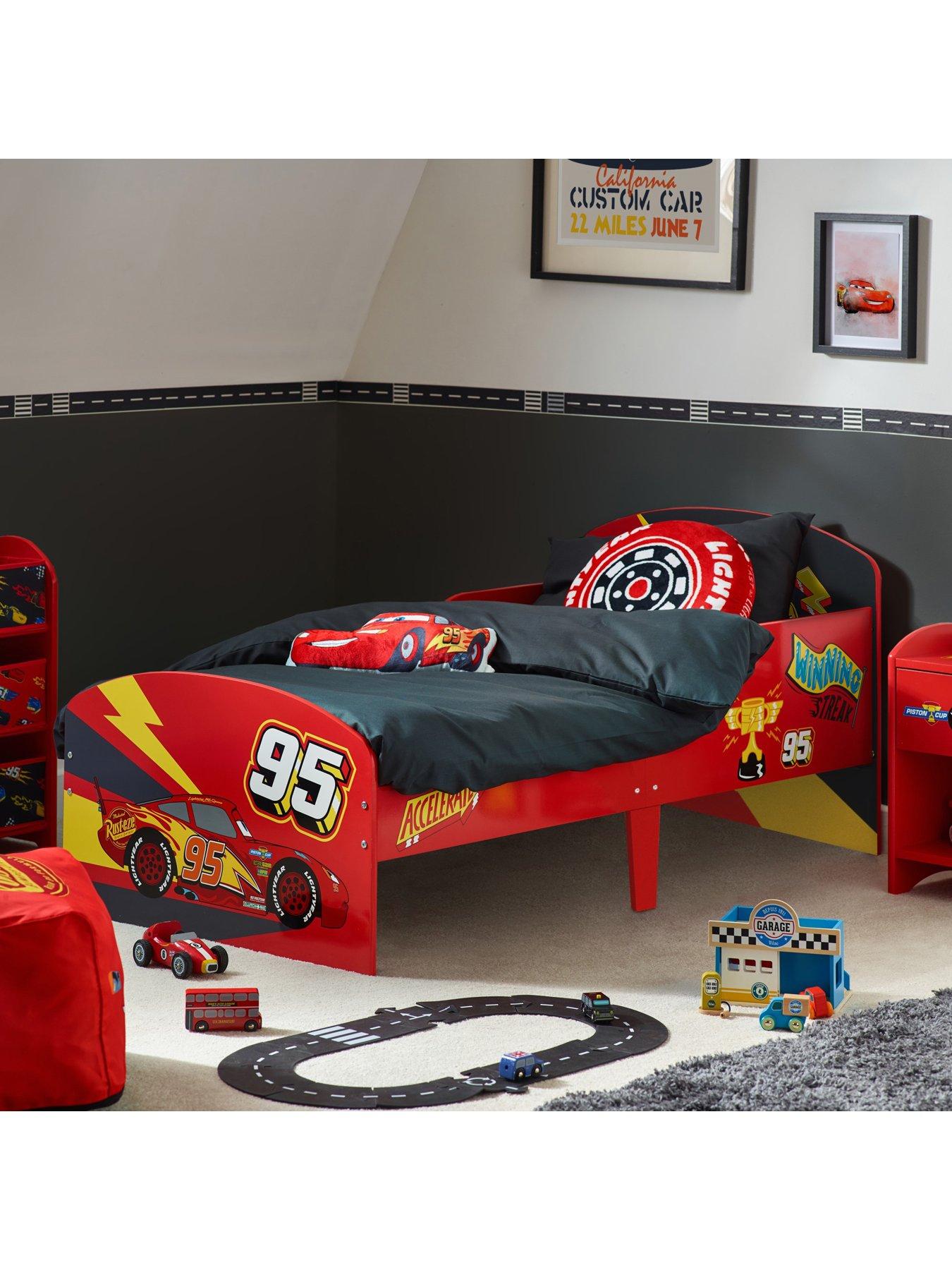 Image 1 of 6 of Disney Cars Lightning McQueen Toddler Car Bed