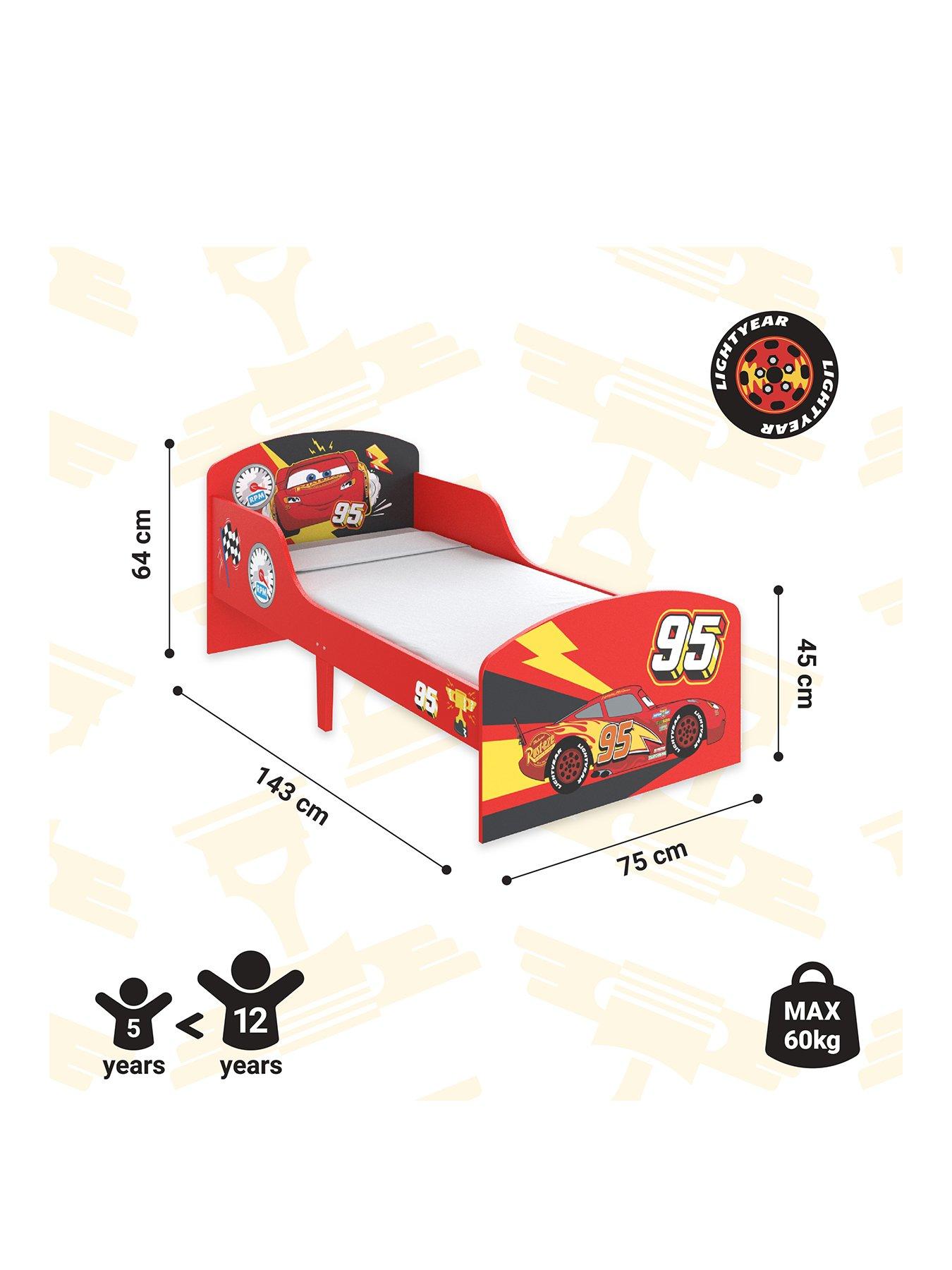 Image 3 of 6 of Disney Cars Lightning McQueen Toddler Car Bed